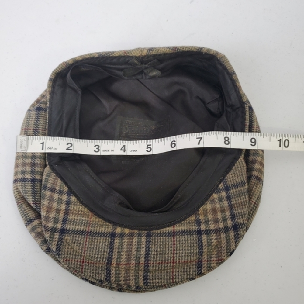 Pendleton Tan & Blue Plaid Wool Flat Cap - M - Picture 5 of 6